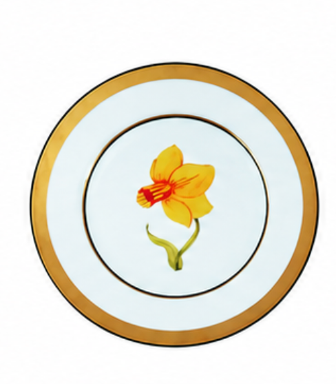 Mamie's Garden Individual Salad/Dessert Plate/ Daffodil Design